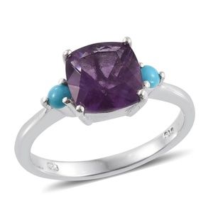 NEW Purple Fluorite Sleeping Beauty Turquoise Ring